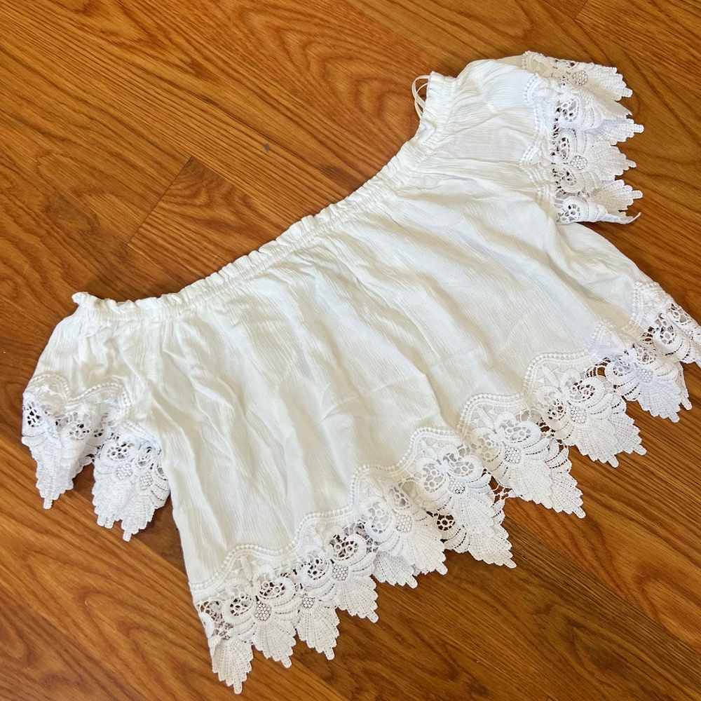 Strapless White Top | Size M